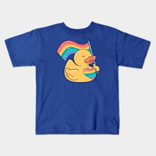 Cute LGBT Rainbow Rubber Ducky Kids T-Shirt